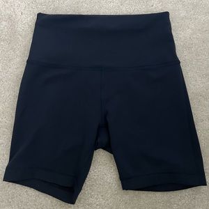 Navy Blue Lululemon Wunder Train Biker Shorts 6”